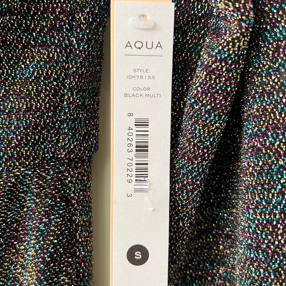 NWT Aqua metallic thread twist front party dress, fully lined, size small - Picture 8 of 8